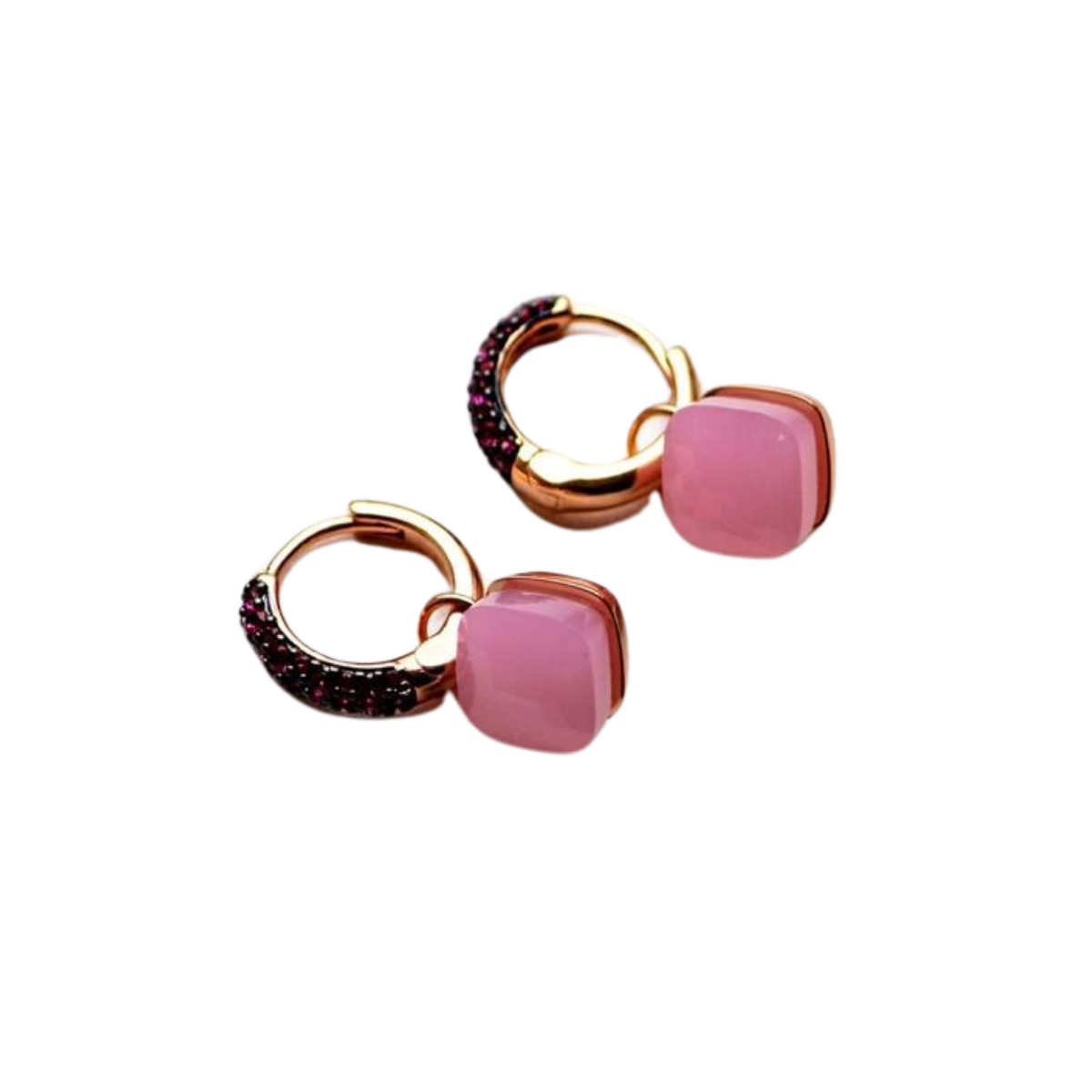 Aretes Cuarzo Rosa